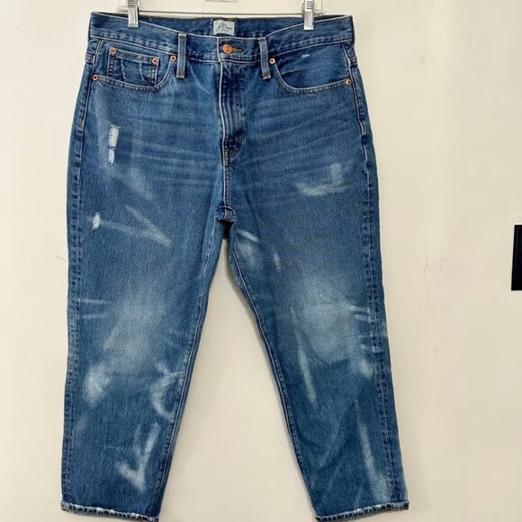 Denim - Boyfriend Blue Jeans Blue Size 31 Relaxed Fit Distressed Style